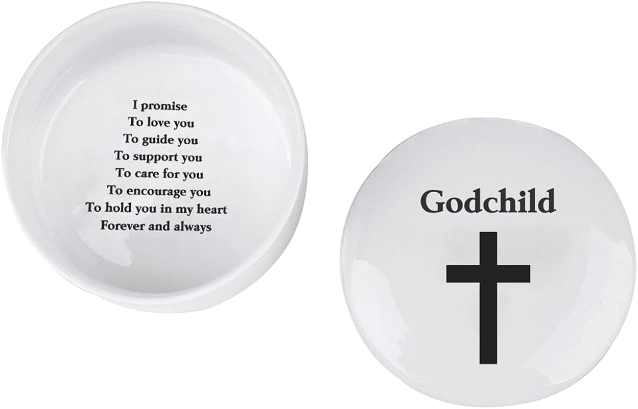 Baby Baptism/Dedication/Christening Keepsake Baptism Gift for Boy Girl from Godparents, Precious Moments Girl Boy with Praying Cross, Godchild, Baptism, Baby Shower, Godchild Christmas from Godmother image number 6
