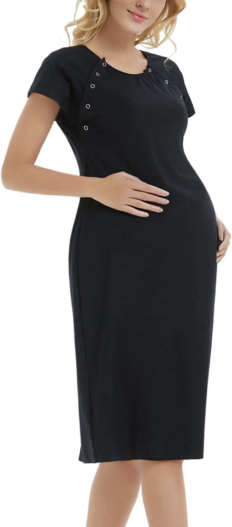 GINKANA Maternity Labor Delivery Hospital Gown Breastfeeding Nursing Nightgown Nursing Nightdress