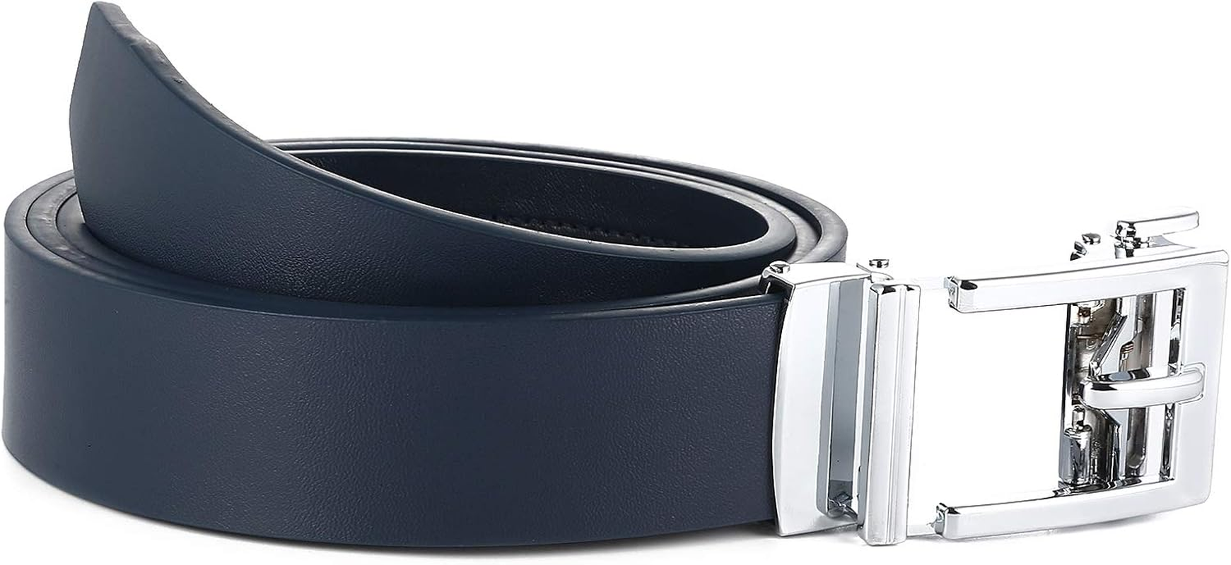 Gelante Genuine Leather Ratchet Dress Belt with Automatic Sliding Buckle - Minimalistic Style-Trim to Fit