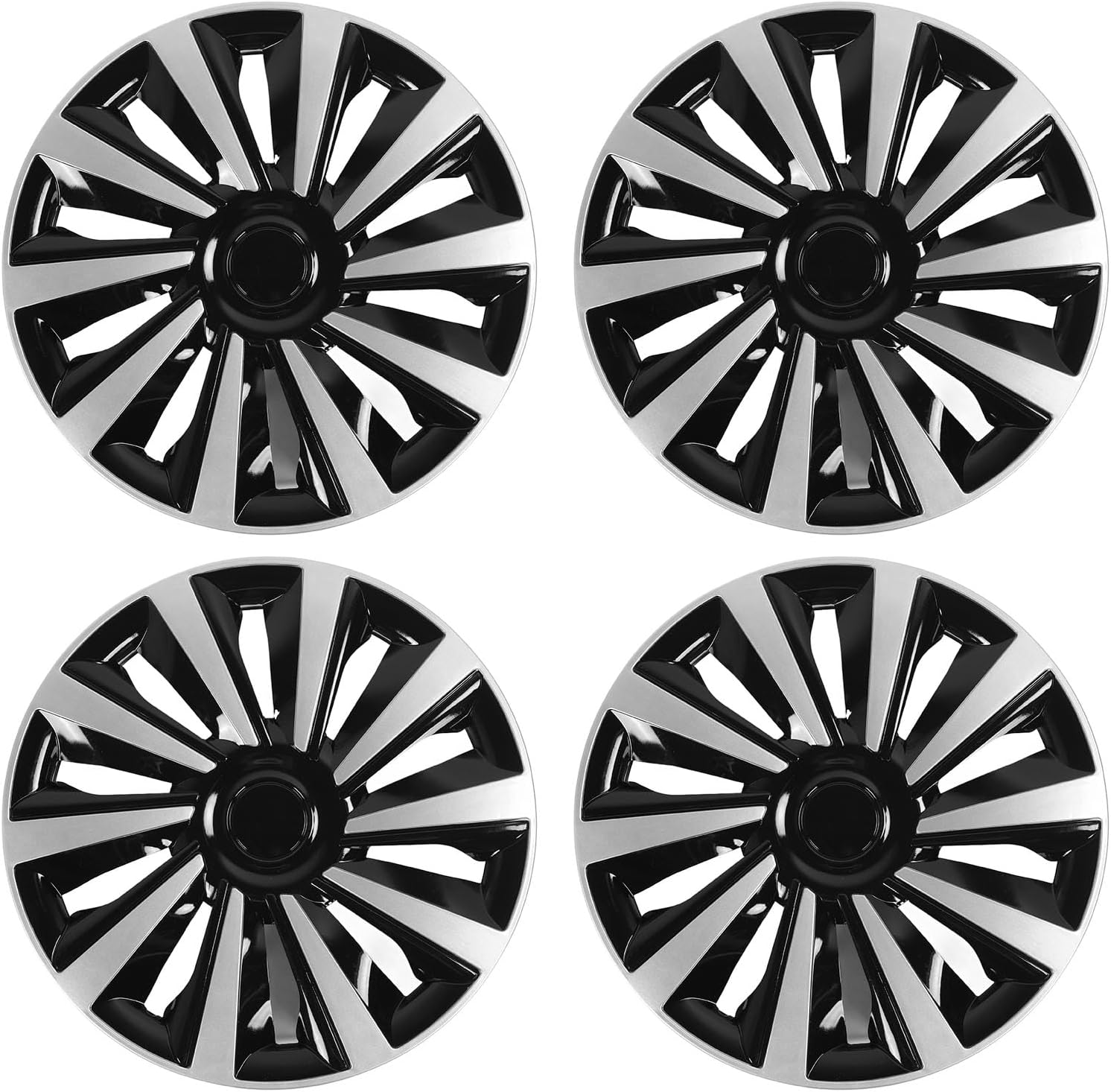 4 Pcs 15In Wheel Hub Caps Snap on Design ABS Full Protection Stylish Look Universal Fit for 15In Steel Wheels image number 2