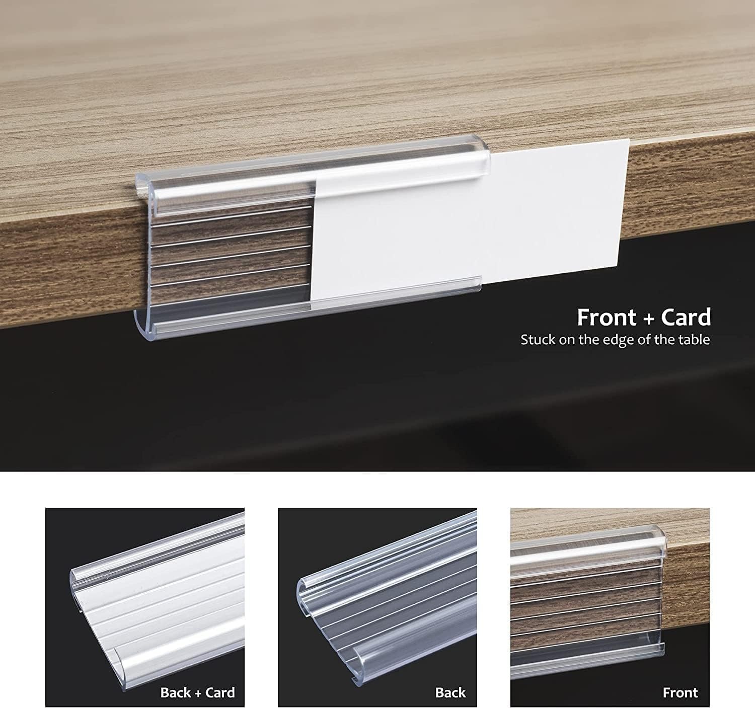 Label Holder Clear Wire Shelf Label Holders, 40Pcs Clear Plastic Label Holders Sign Display Holder Tag Label Holders, Shelf Tag Clear Sign Holder Display Labels Labels Sign Holder Shelf Label Holder image number 3