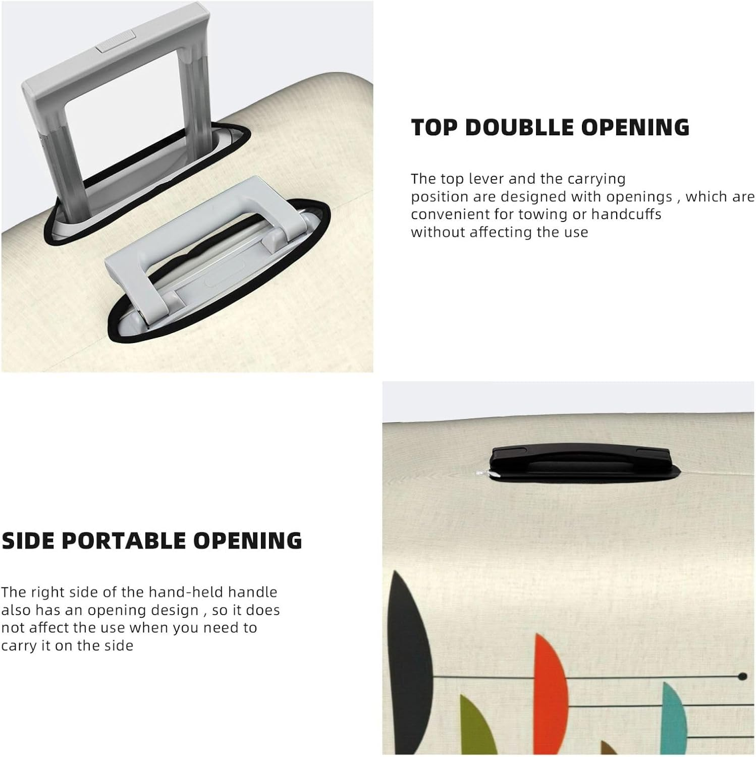 Odddot Mid Century Modern Prints Print Travel Luggage Cover,Suitcase Protector Cover, Washable Baggage Covers,For 18-32 Inch Luggage, Mid Century Modern Prints, Medium image number 5