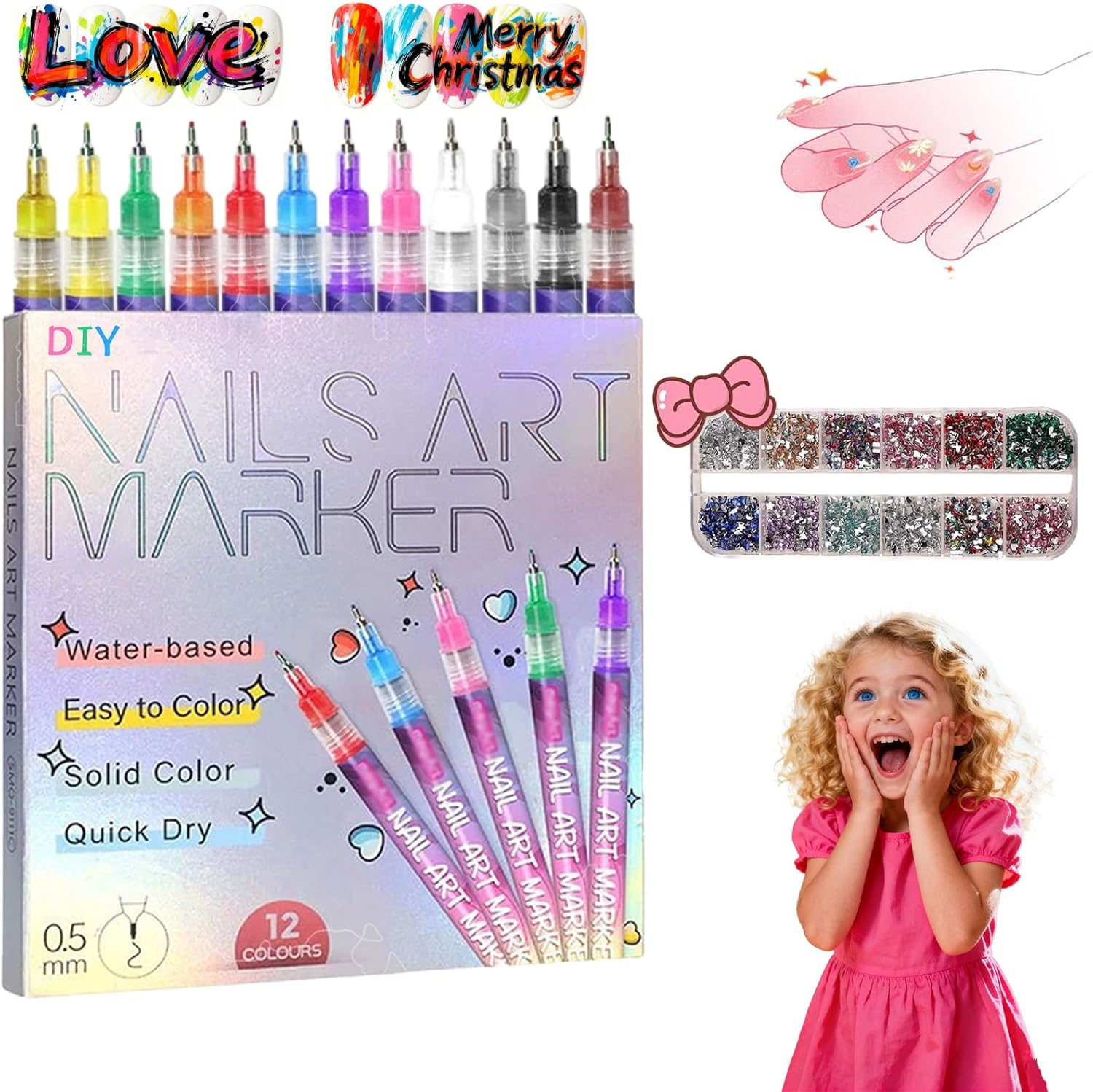 GOOTEGAX 12 Colors Nail Art Pens Set, 2026 New Nail Art Markers Polish Pens for 3D Nail Art, Quickly Dry Nail Art Tools for Dotting Drawing Painting Point Liner DIY(2SET)