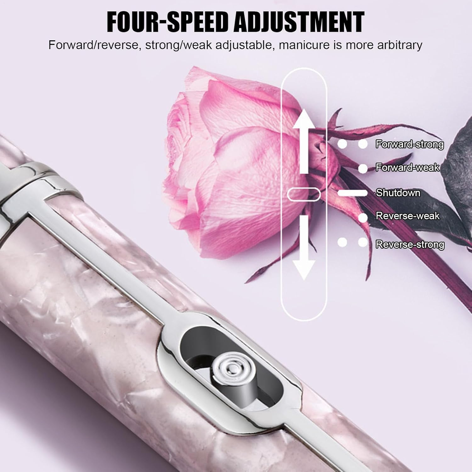 Qkbuza Electric Nail Drill Kit, 20000RPM Rechargeable Electric Nail Drill, Professional Machine, Portable Nail File for Acrylic Polish & Hard Skin Removal - Gray image number 4