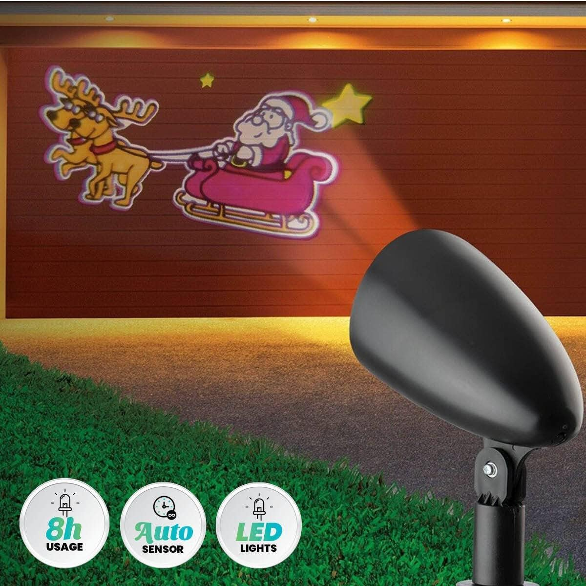 Christmas by Sas Light Projector LED Solar Lighting Santa Reindeers & Sleigh image number 5