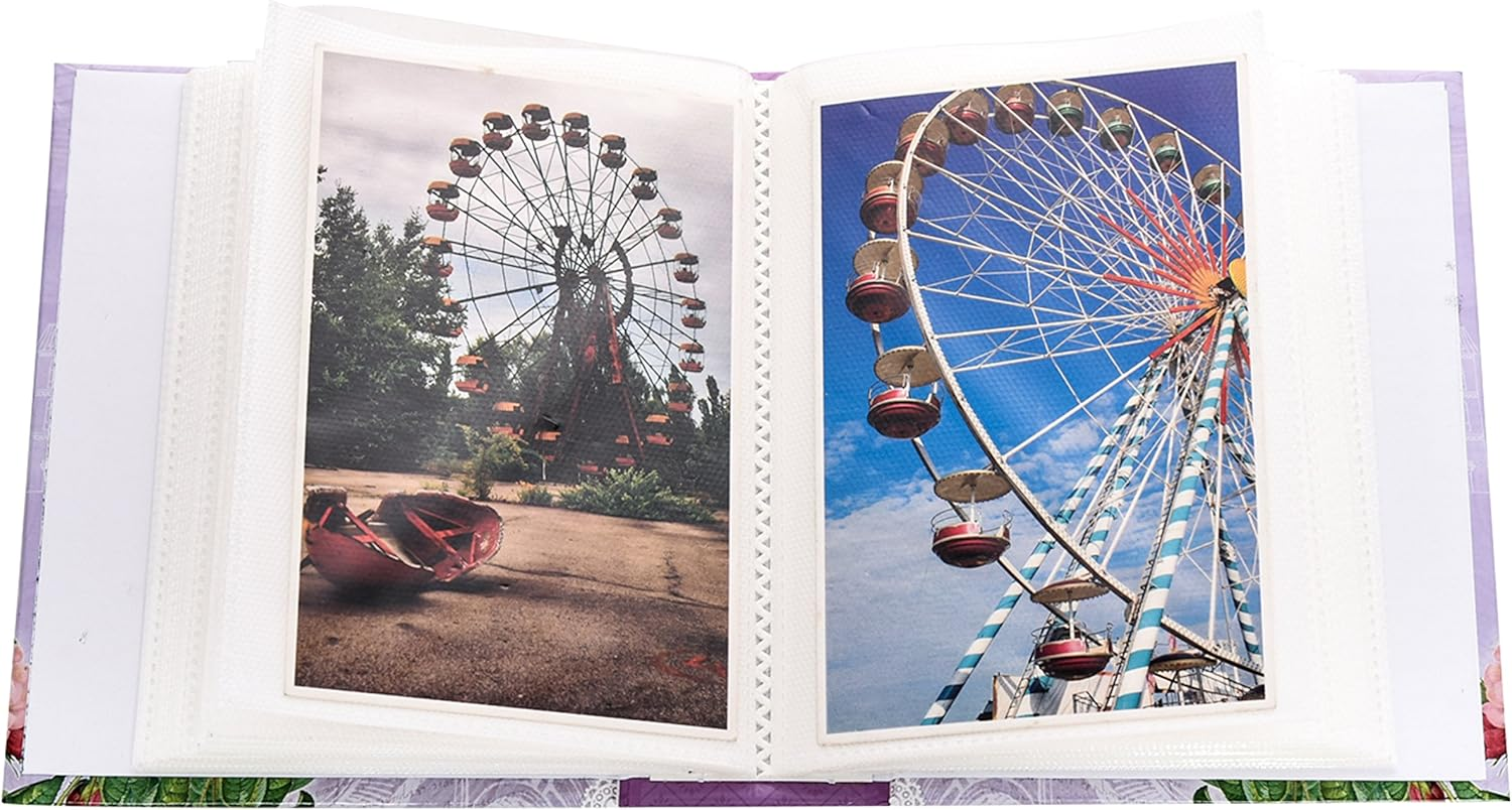 6X4'' Small Purple Vintage Bird Slip in Case Photo Album for 100 Photos image number 2