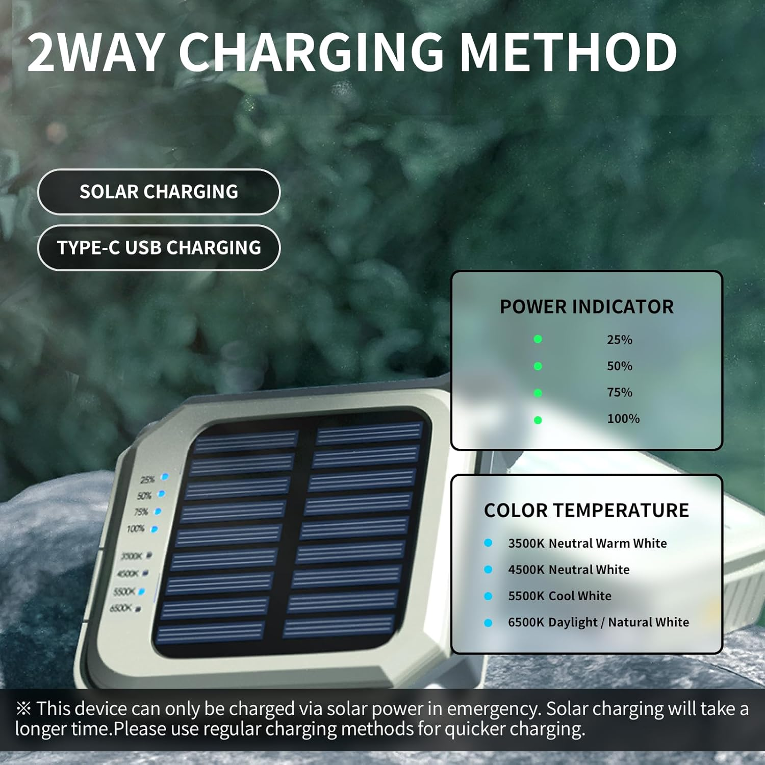 WARSUN Rechargeable LED Lantern &ndash; 1000LM Portable Camp Light, Water-Resistant Rechargeable Lantern for Camping, Hiking, Emergency Use, Great Camping Accessories image number 3