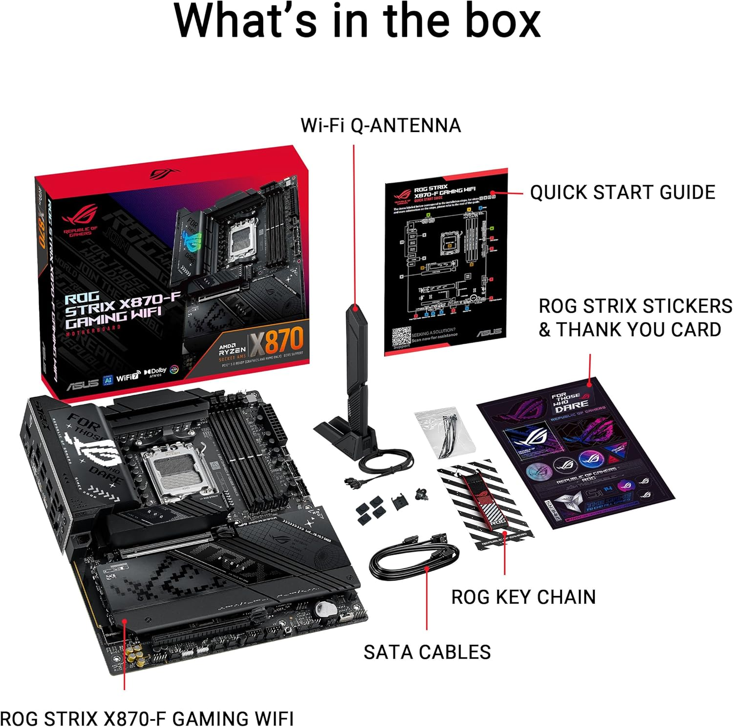 ASUS ROG Strix X870-F Gaming Wifi Motherboard Socket AM5 (AMD, X870, ATX, 16+2+2 Power Stages, Dynamic OC Switcher, Core Flex, DDR5, Wifi 7, M.2, Pcie 5.0) image number 6