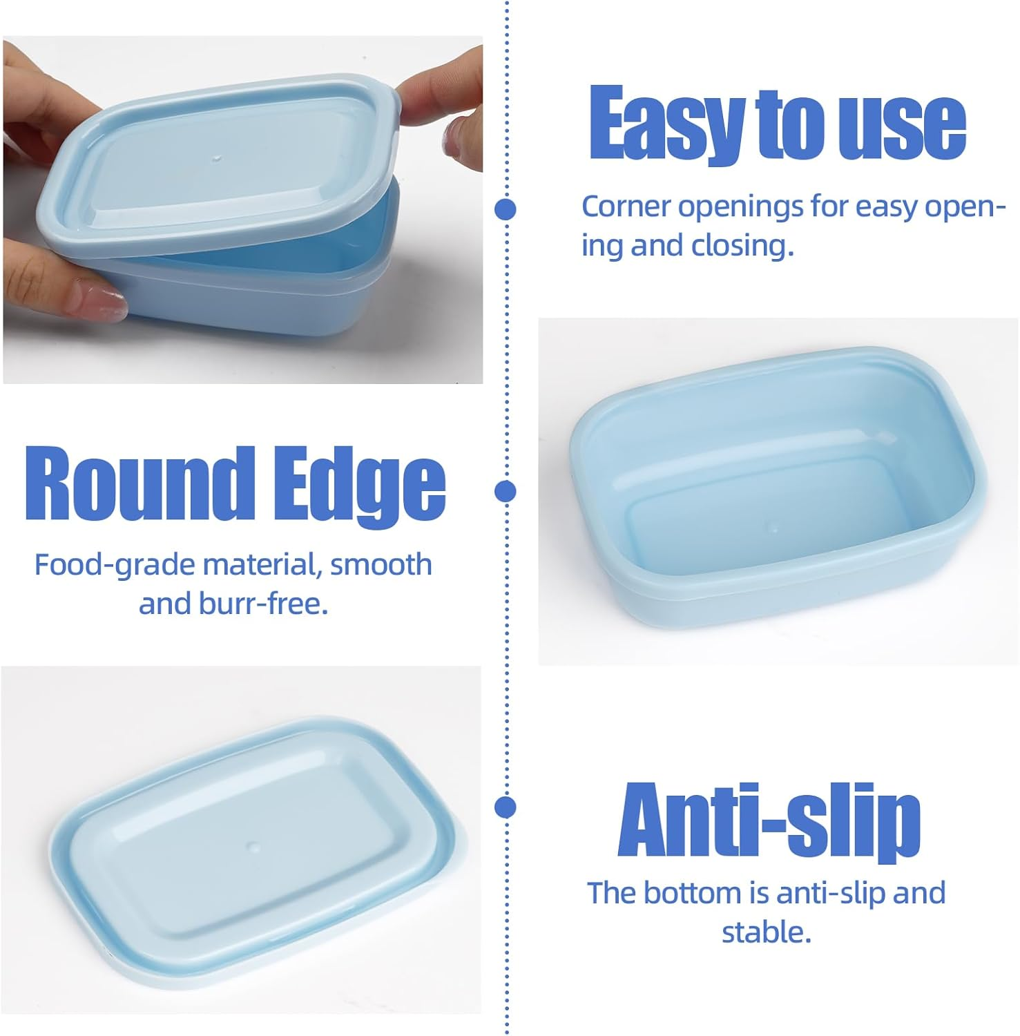 Small Containers with Plastic Lids, Pack of 8, 150 Ml Food Storage Containers, Reusable Containers for Freezing, Mini Freezer Containers for Storing Food, Snack Box, Lunch Boxes Accessories, Spice image number 3