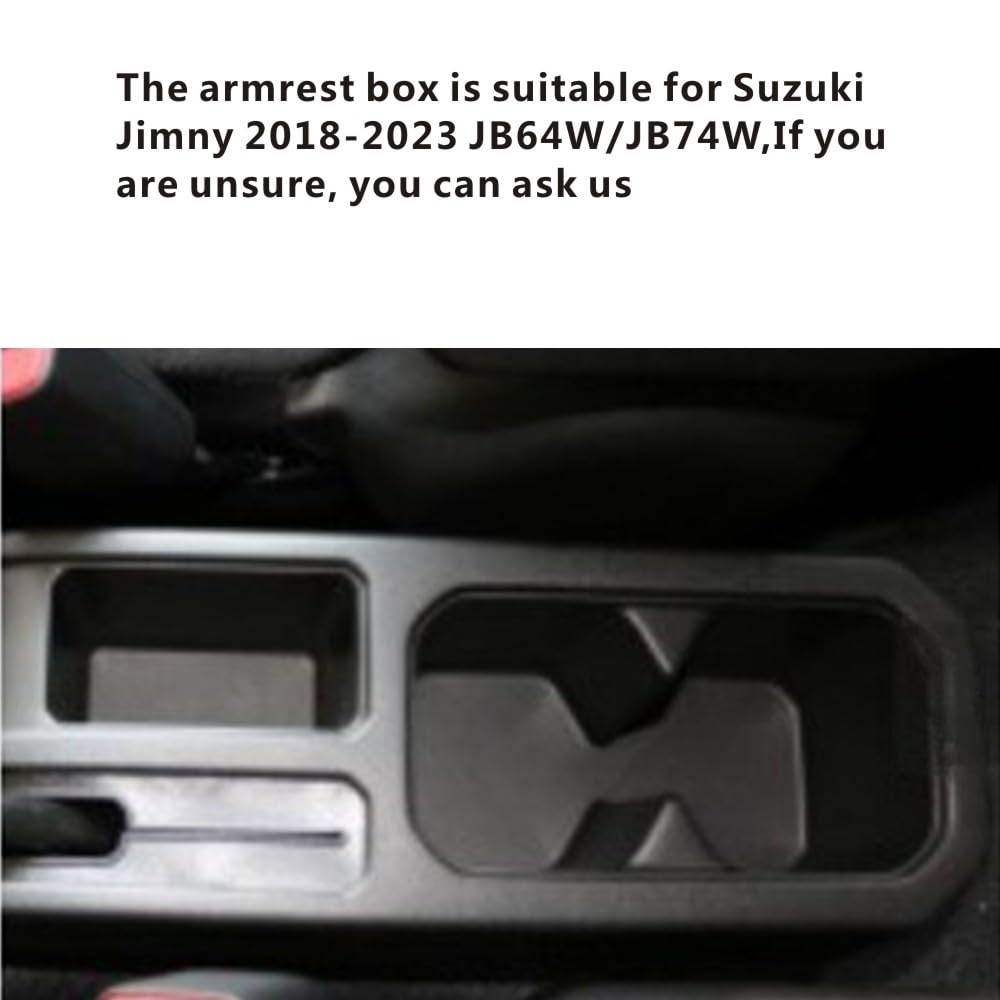 Tocsho Armrest Box for Suzuki Jimny JB64W/JB74W 2018-2023 Car Center Console Black Leather with Charging 3 USB Ports image number 2
