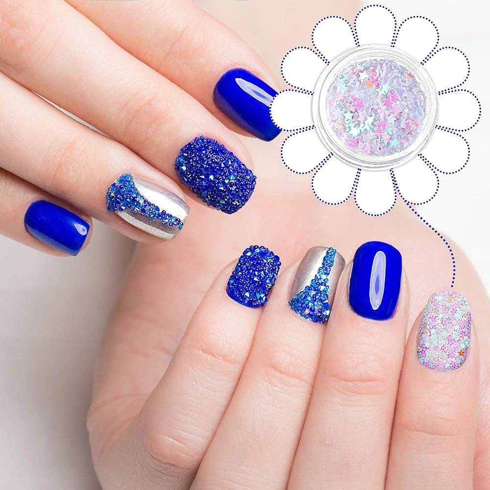 31 Boxes Holographic Nail Sequins Colorful Sticker Nails Art Glitters Flakes Stickers for Christmas Decoration image number 2