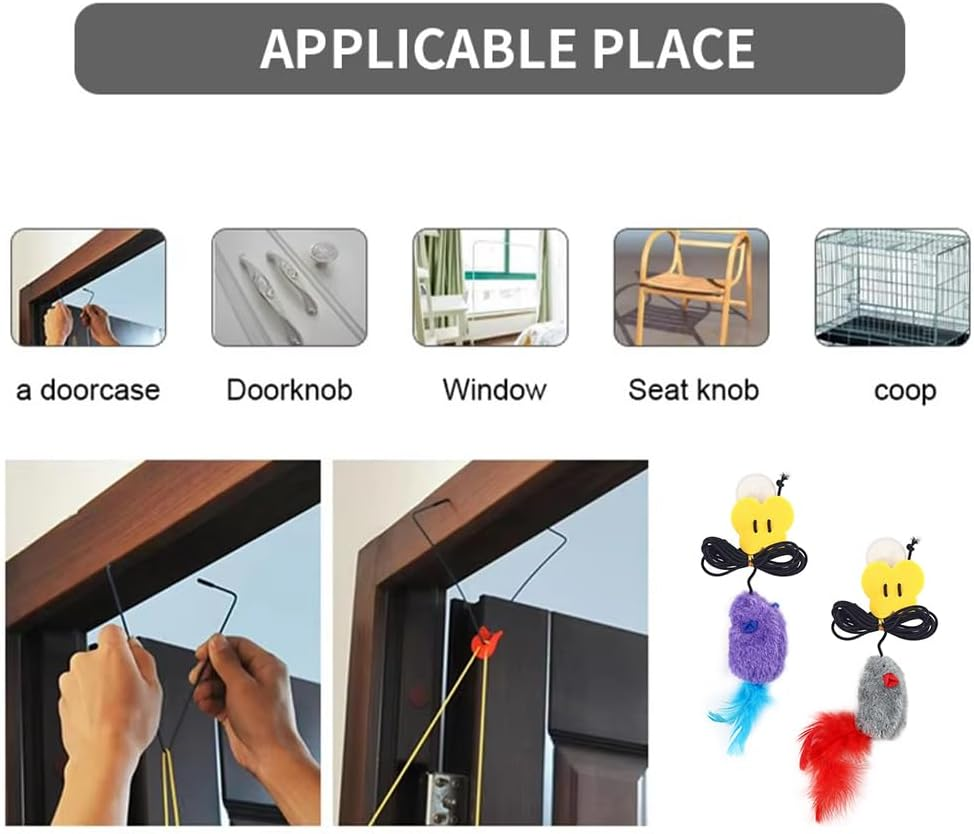 Cat Toy Self-Employment Hanging Door Frame, Interactive Cat Toy Door Hanging for Cats and Kittens, Interactive Cat Toy, Suitable for Cats at Home to Play, Pack of 2 image number 1