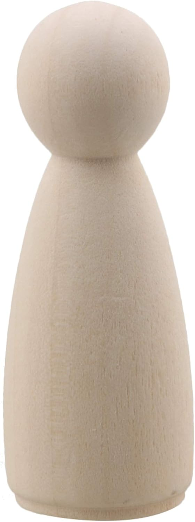 BQLZR 65X25Mm Blank Female Wooden People Peg Doll Body for Arts Crafts and Painted Wedding Cake DIY Pack of 10 image number 2