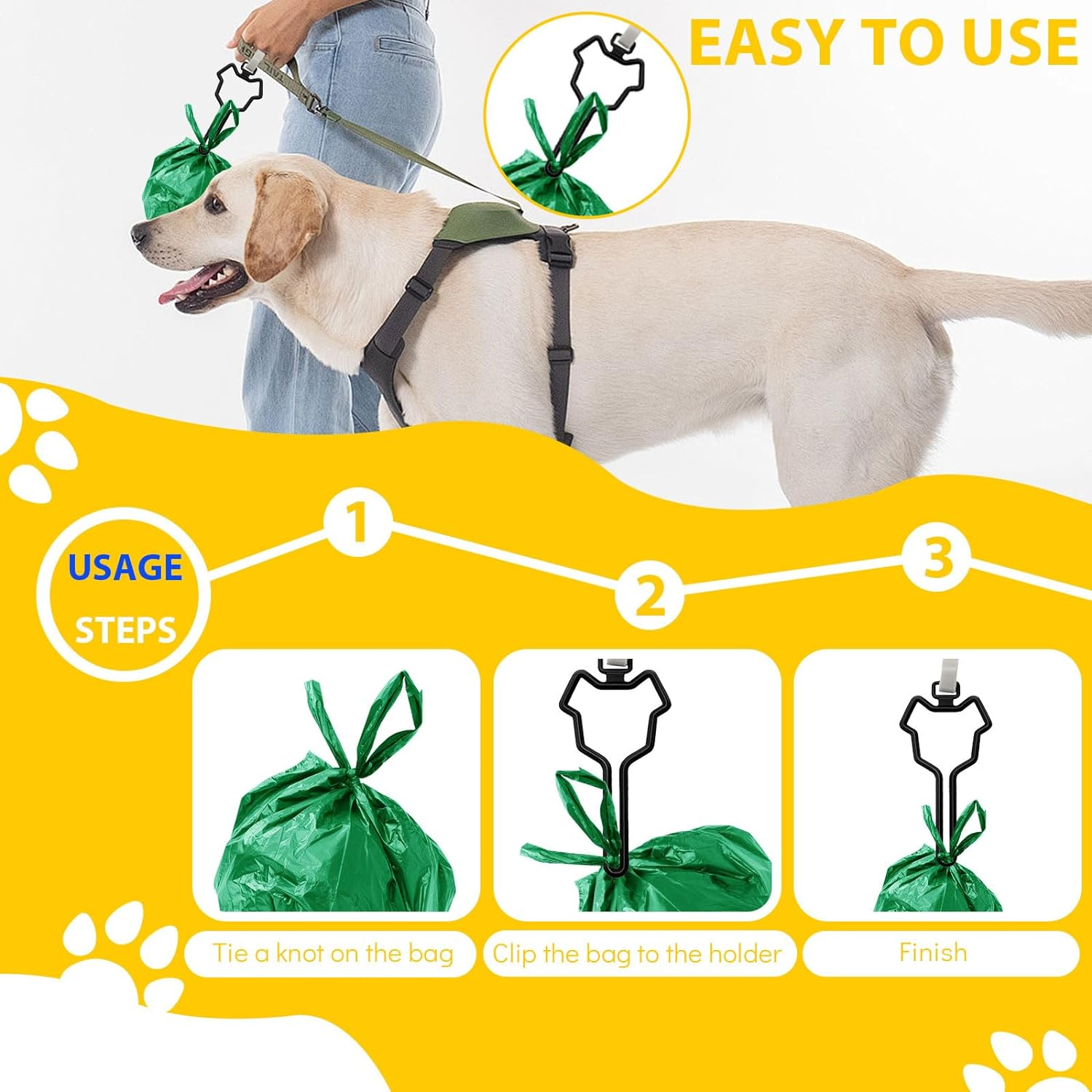 3Pcs Dog Poop Bag Holder with Clip, Stylish Leather Dog Poop Bag Dispenser for Leash, Cute Pet Dog Waste Bag Holder Carrier for Walking Camping image number 6