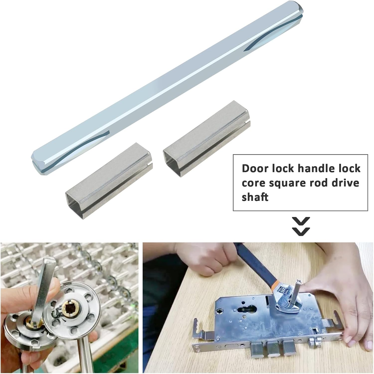 LT Easiyl 2PCS 6.9Mmx110Mm Door Handle Spindle Rod Door Lock Handle Lock Cylinder Solid Steel Fixing Pin Square Spindle Bar for Door Handles Knobs image number 2