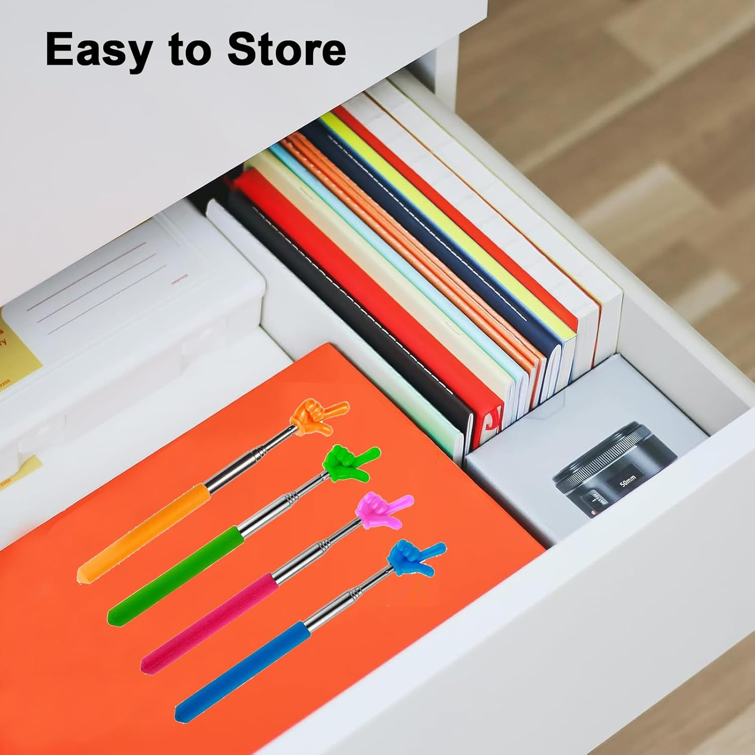 4Pcs Finger Pointer for Reading Beginner,Extendable Teacher Pointer Stick for School,Collapsible Telescopic Pointer for Pianoteaching,School Office Trainning Supplies,Improve Student Focus Tool image number 3