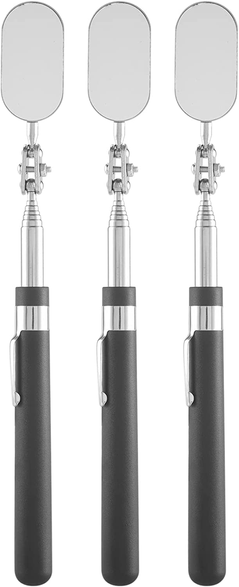 3 Pieces Telescoping Observe Mirror Inspection Tool for Check the Condition of the Vehicle(Oval) image number 4