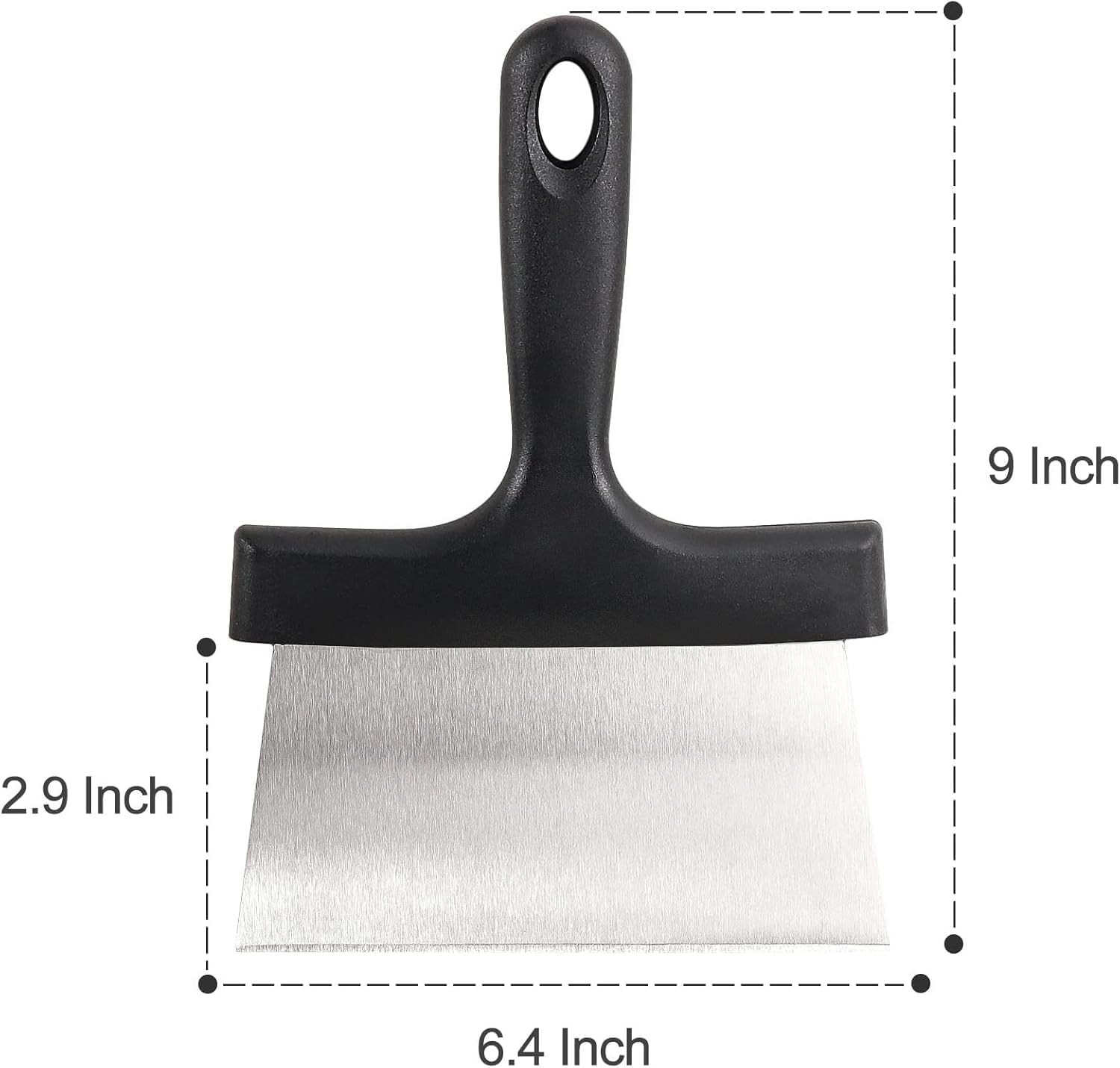 Quhoxdye Griddle Scraper, Stainless Steel Barbeque Food Scraper with Gloves, Steel Spatula with Handle, Sturdy Food Scraper Tool Kitchen for Grill Accessories, Outdoor Barbecue Turners Tools (Black) image number 3