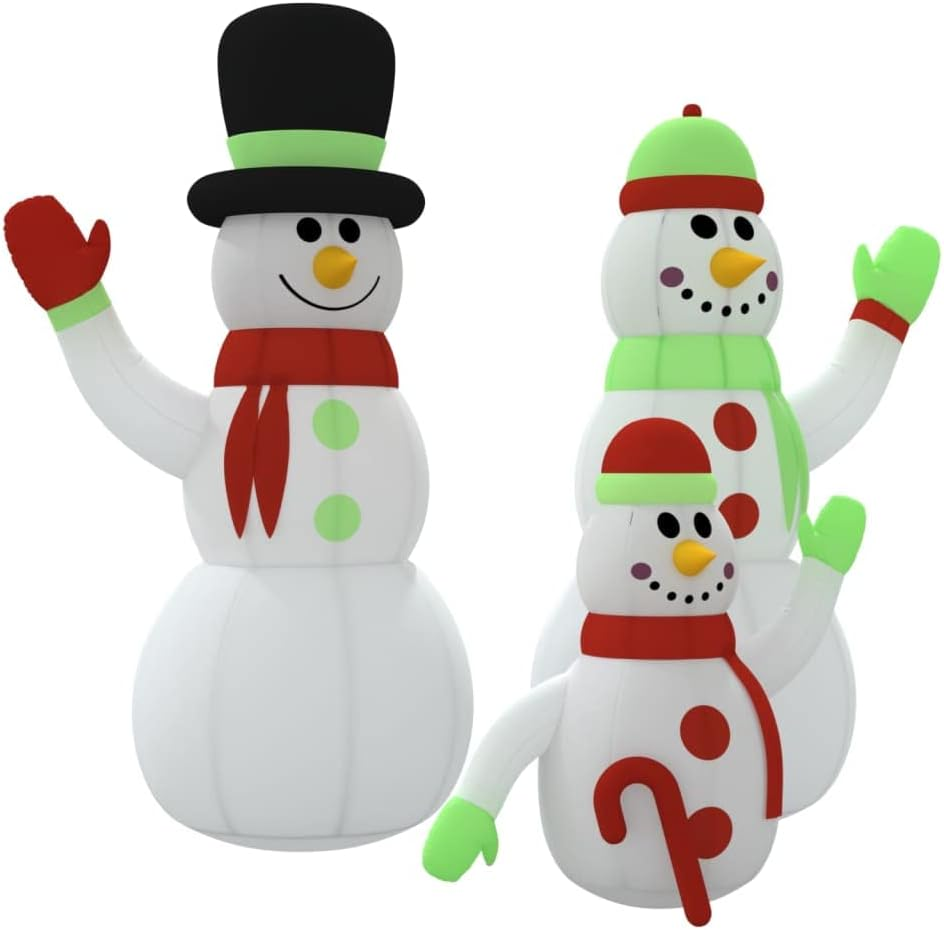 Inflatable Snowman Family with Leds 500 Cm Christmas Holiday Decor Outdoor image number 1