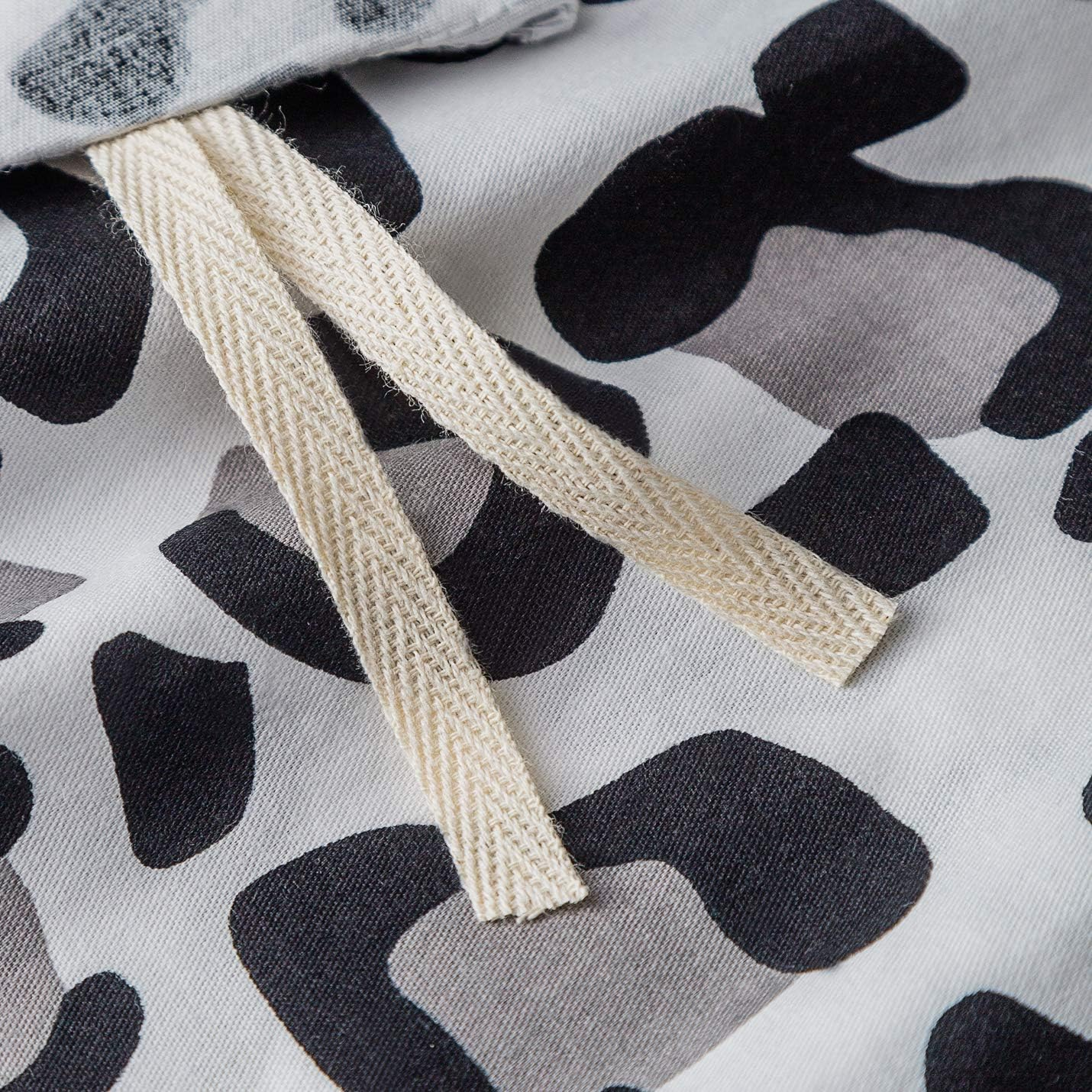 SUSYBAO Black Leopard Duvet Cover King 100% Cotton 3 Pieces Set 1 Grey White Cheetah Patterned Duvet Cover with Zipper Ties 2 Pillowcases Modern Wild Animal Print Bedding Set Soft image number 6