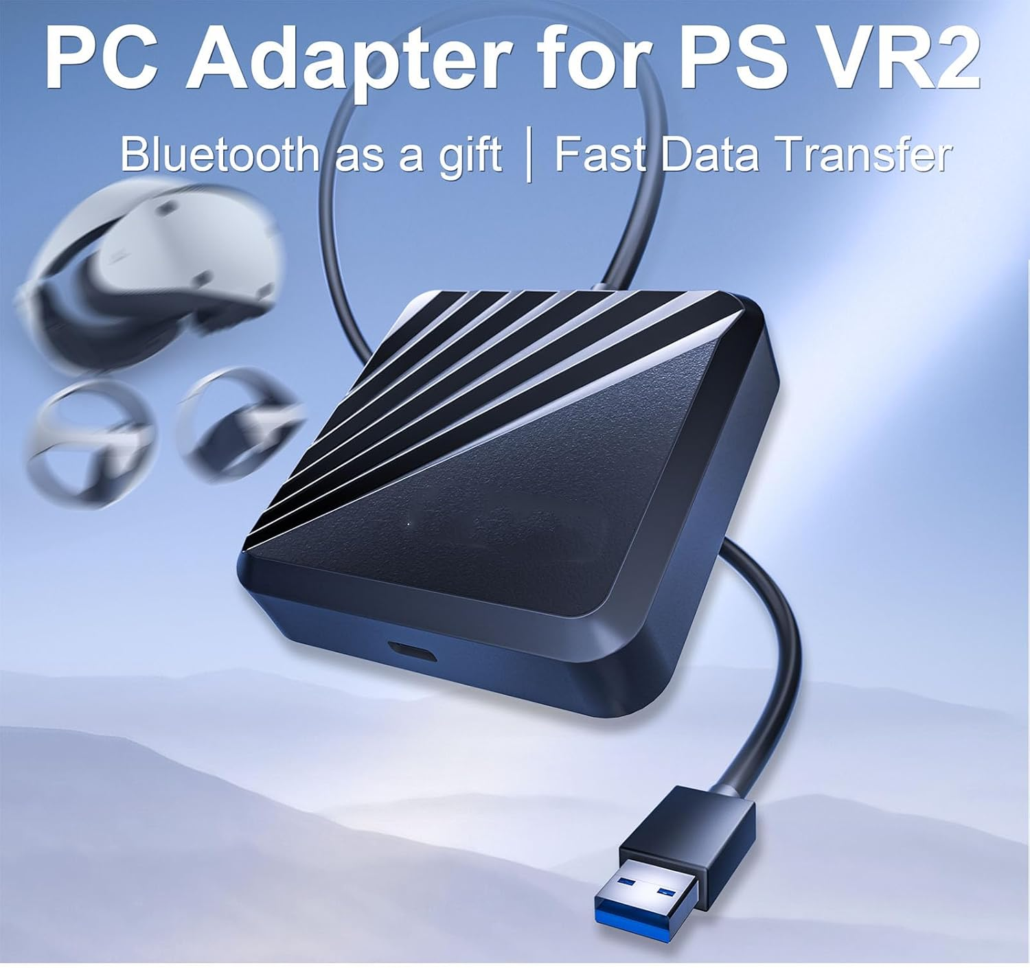 LICHIFIT Adapter + Bluetooth Receiver for PS VR2 to Windows Computer, PC Adapter Kit for PS5 VR2 Converter Connector with Type-C Power Cable and Displayport 1.4 HD Cable for Playstation 5 VR2