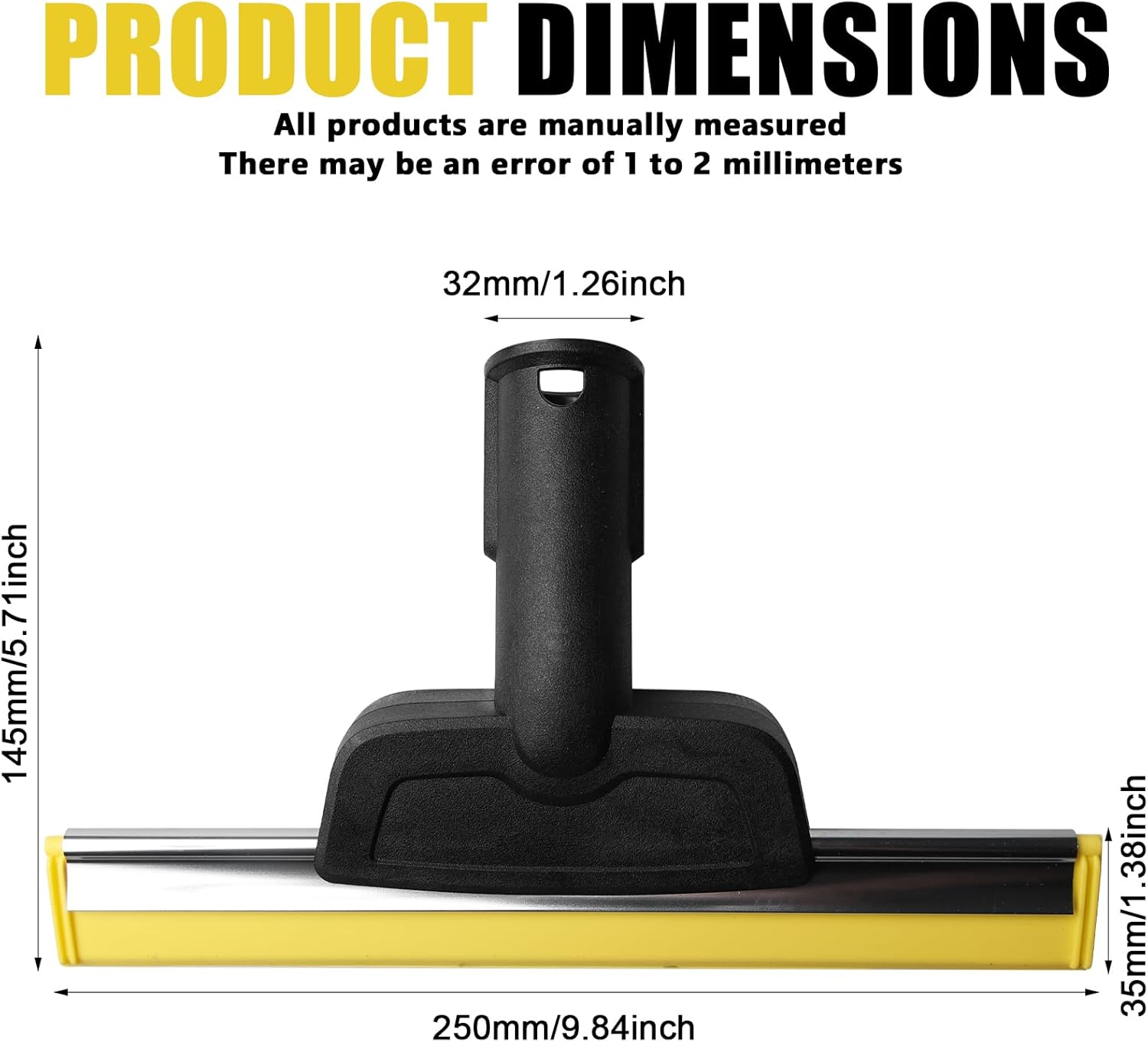 Window Nozzle for K&auml;rcher Steam Cleaner, Steam Cleaner Accessories for K&auml;rcher SC1 SC2 SC3 SC4 SC5 SC7, Window Squeegee, Streak-Free Cleaning of Mirrors, Glass, Tiles, Windows (Yellow) image number 4