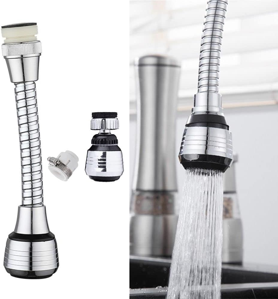 Faucet Sprayer Attachment Flexible Tap Extension Aerator 360 Degree ABS Whith Universal Connector for Kitchen Sink Cold Hot Water