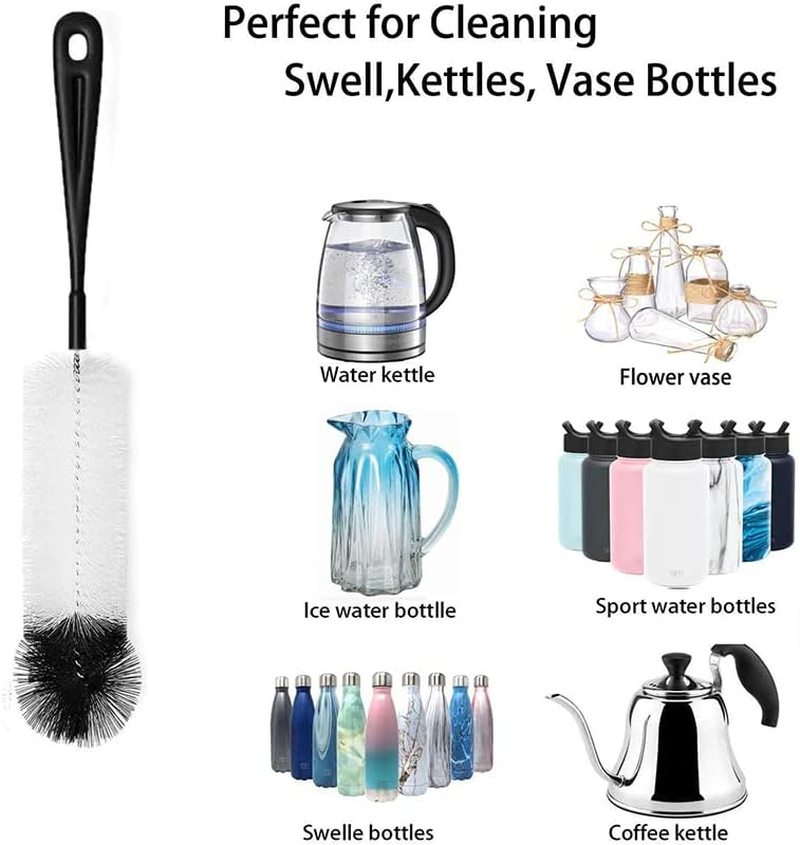 AIMALL 8 Pcs Nylon Straw Brush Set Cleaner Bottle Glass Tube Pipe Small Long Cleaning, Versatile Stainless Steel Wire Nylon Bristles for Deep Cleaning image number 1