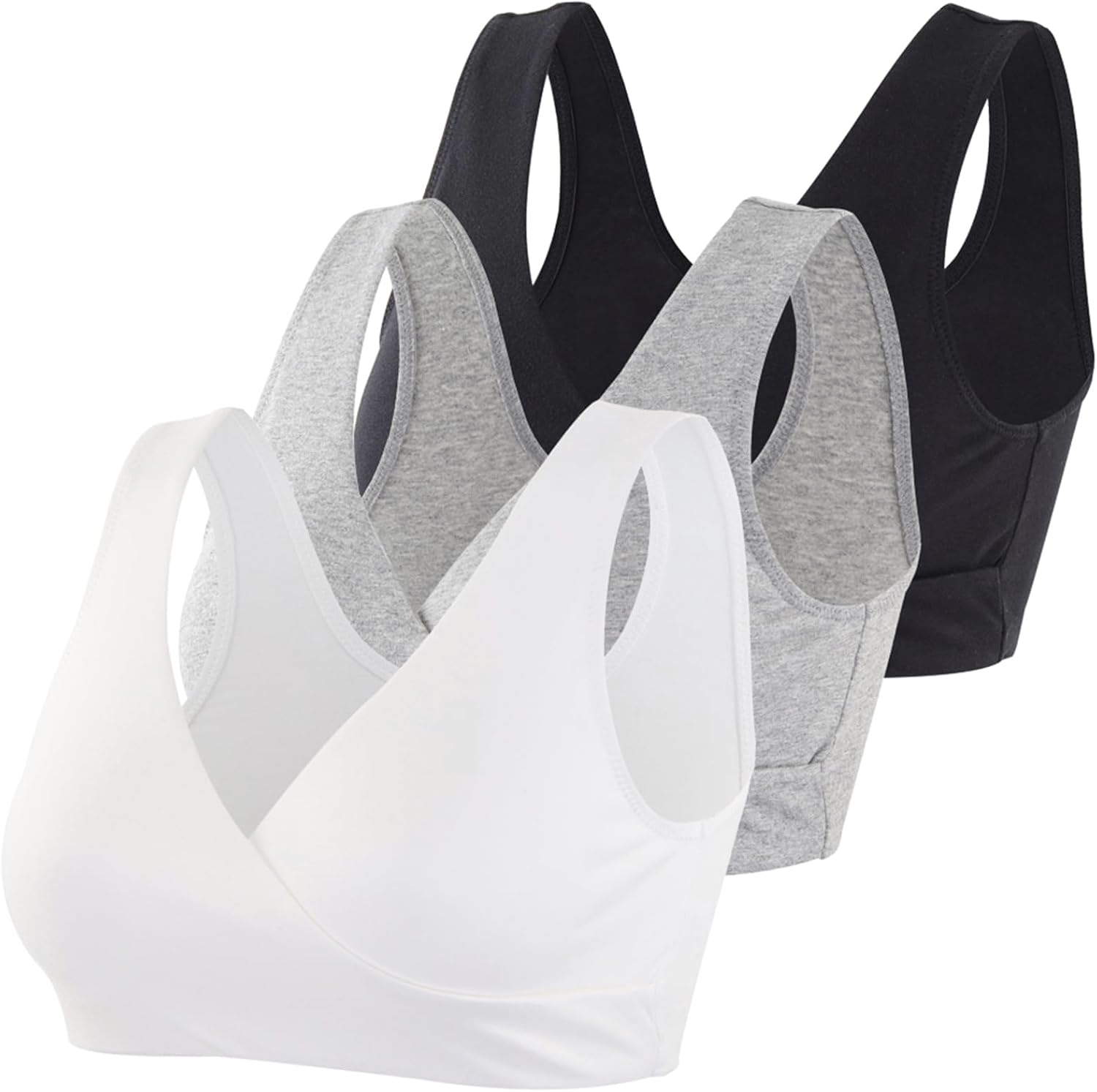 Topwhere Women'S Cotton Wireless Sleep Bra for Nursing and Maternity image number 7