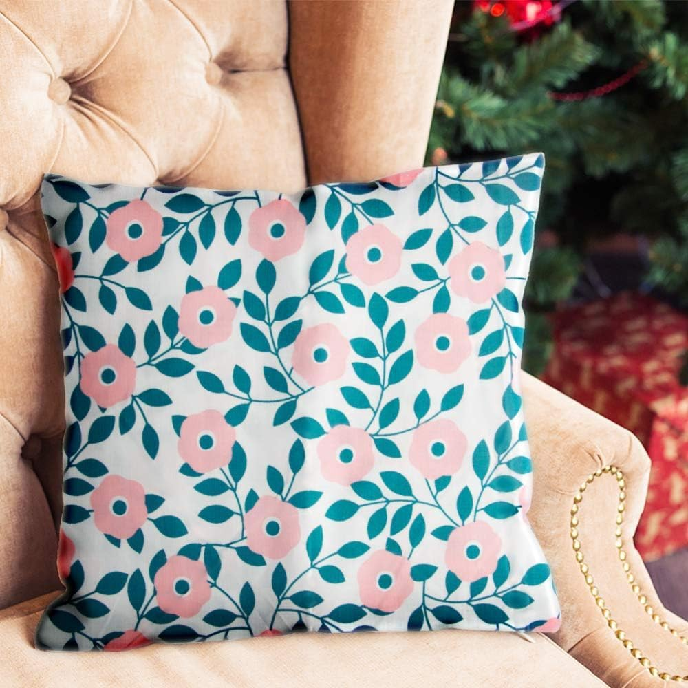 Kalolary 7PCS Pink Fat Quarters Fabric Bundles, Cotton Print Fabric with Green Leaf Red Fruit Gypsophila Strawberry White Flower for DIY Sewing Patterns Craft（19.6" X 15.7", Pink） image number 2