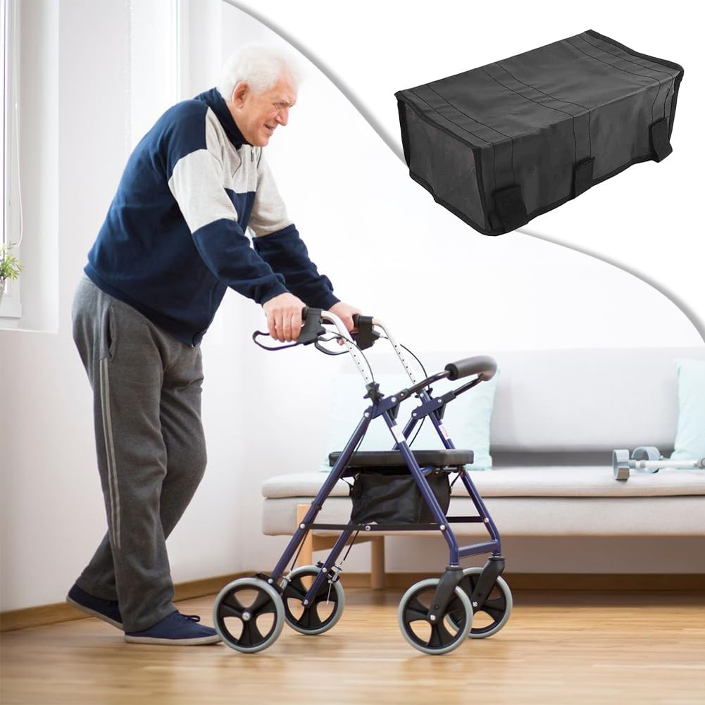 Walker Bag, under Seat Rollator Bag,Rollator Seat Bag 4 Wheeled Walker Rollator Wheelchair Frame Replacement Storage Bag Adjustable Pouch for Carrying Items Reusable Basket Carry Women Men