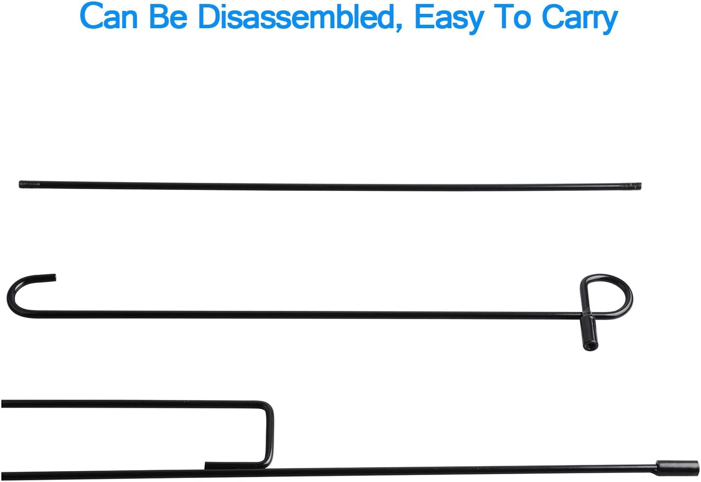 HOOSUN Garden Flag Stand Premium Garden Flag Pole Holder Metal Wrought Iron Powder-Coated Weather-Proof Paint 36.5 H X 16.5 W (3 Piece Set Black) (2 Pack) (2-Pack) image number 4
