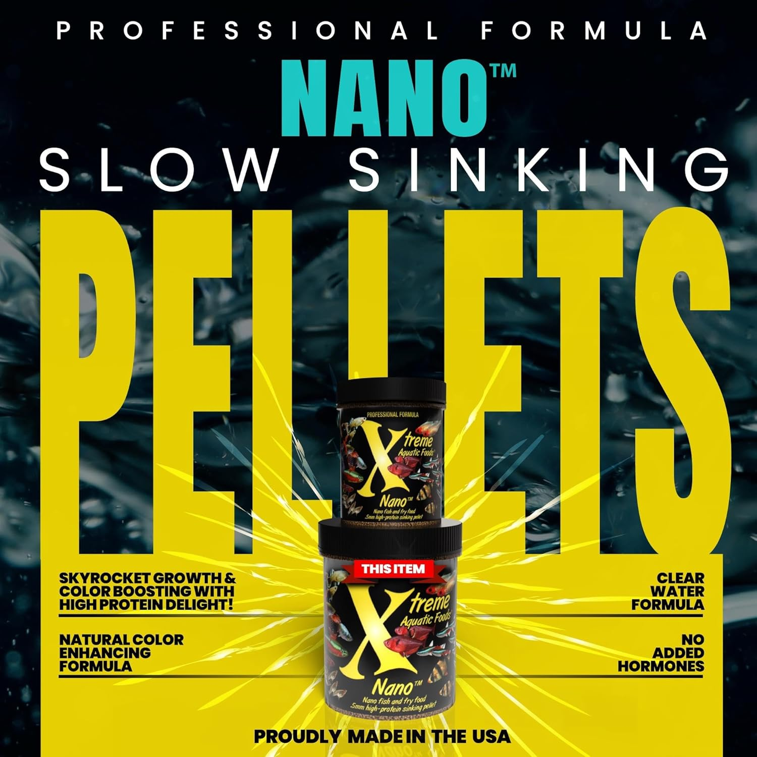 Xtreme Aquatic Food Nano 0.5Mm High-Protein Sinking Pellets for All Nano Fish and Fry 255 Grams (9Oz) image number 1