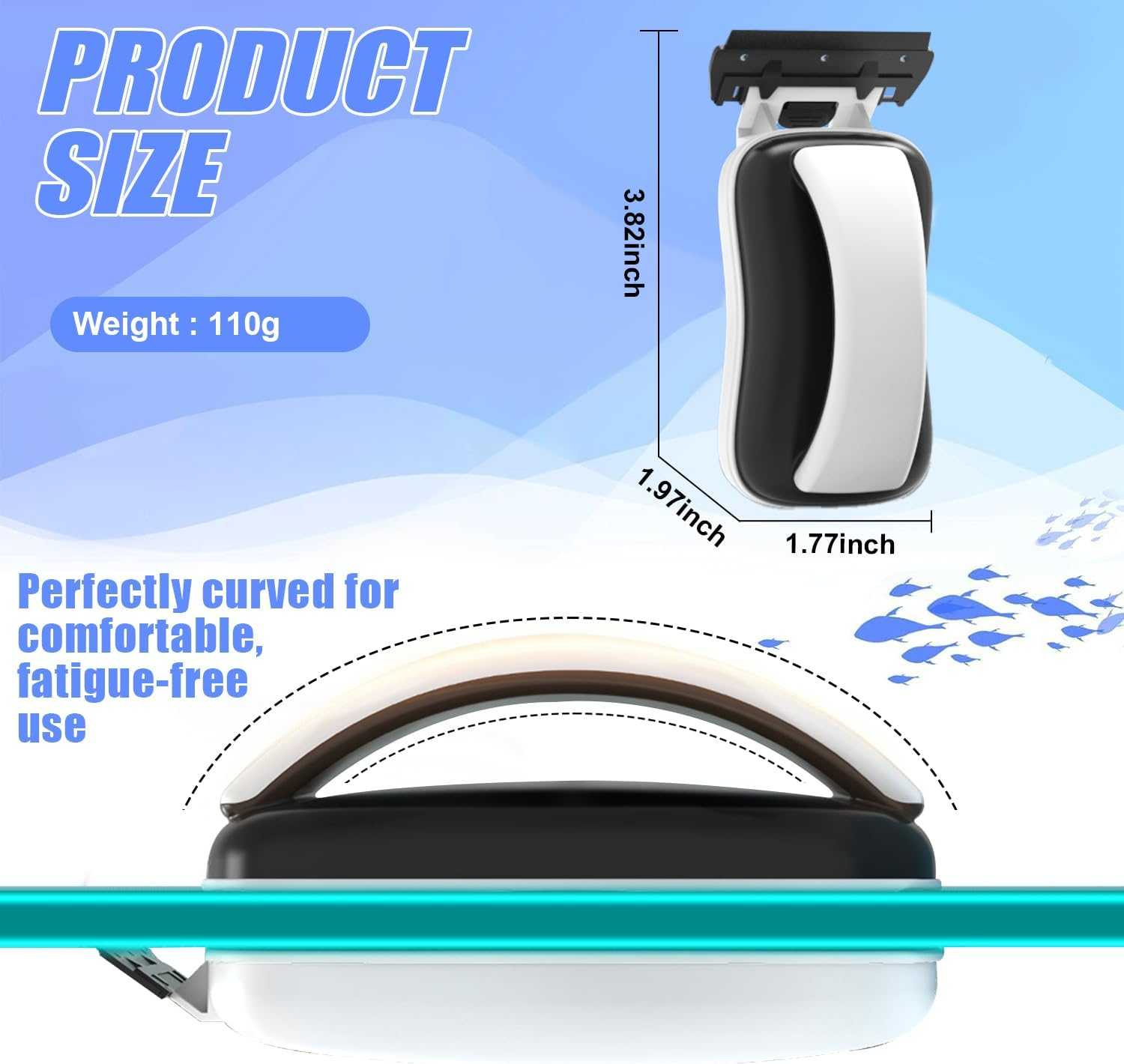 Magnetic Aquarium Fish Tank Glass Algae Scrapers Glass Cleaner Scrubber Clean Brush [Floating,Scratch-Free,Non-Slip,Magnetizing]Bestie of Aquarium image number 4