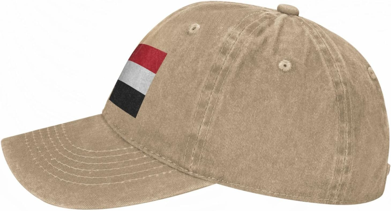 Coat of Arms of Egypt Denim Baseball Cap Egyptians Casual Unisex Vintage Adjustable Flag Trucker Hat - Emblem Blue image number 5