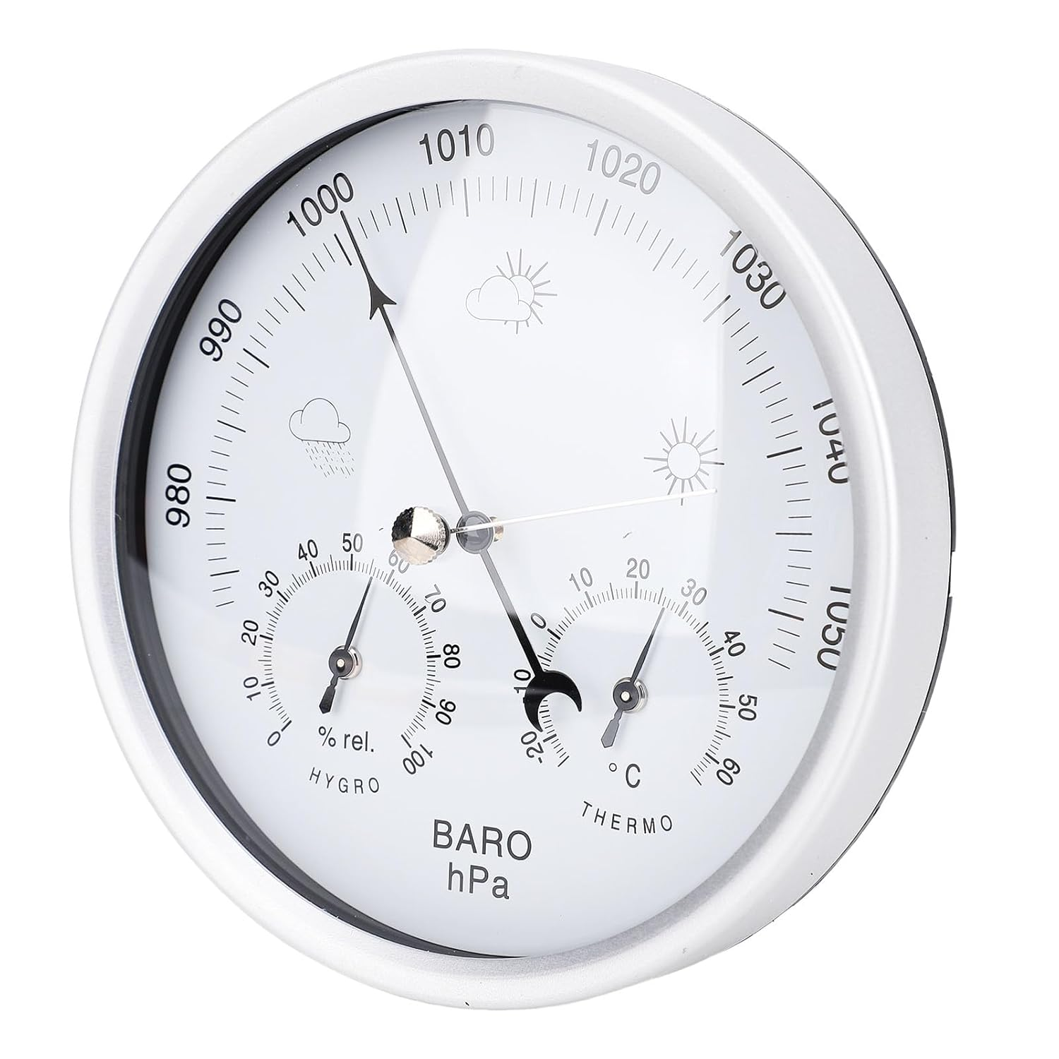 Fdit Wall Mount Weather Station, Easy to Clean Horizontally Vertically Hanging round Weather Station for Indoor Outdoor Use image number 1