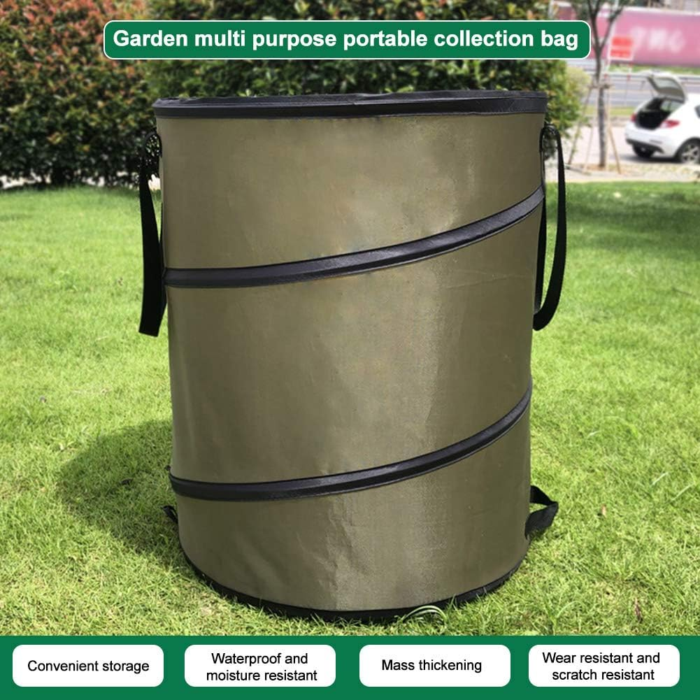 Yard Waste Bag,Gardening Bag,10 Gallon Garden Leaf Bags, Pop-Up Trash Can/Recycle Bin, Release Buckle Home Leaf Container Collapsible Trash Can,Reusable Garden Waste Bag, Camping Recycling Bin image number 2