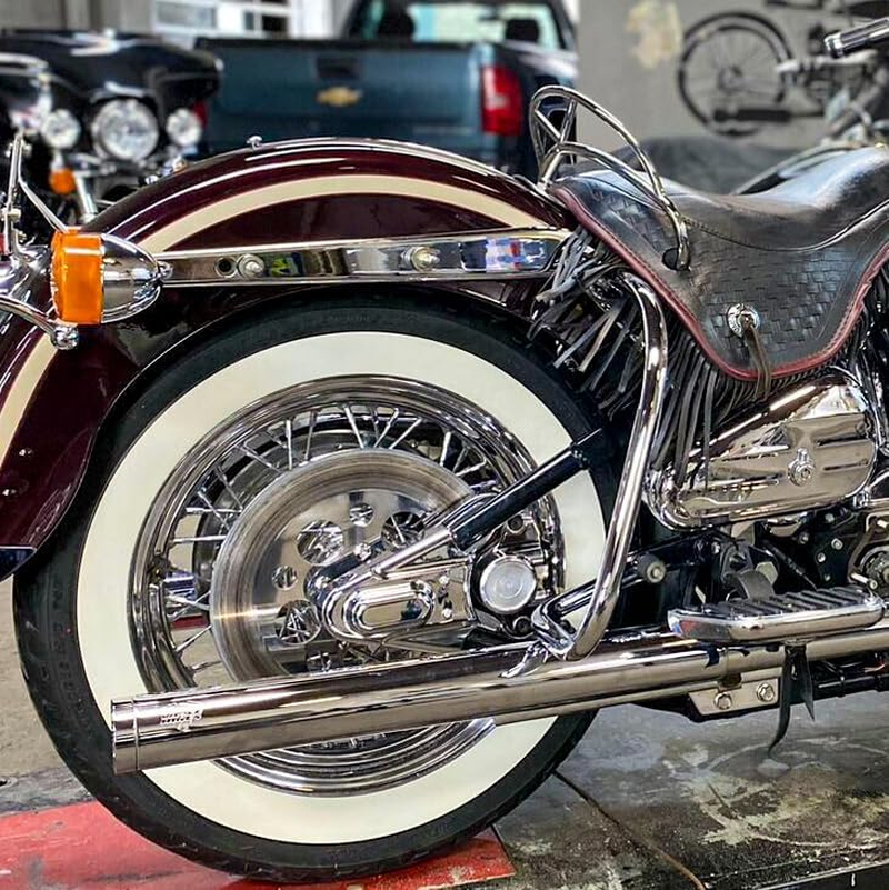 Wsays Rear Engine Guard Highway Saddlebag Crash Bar Compatible with Harley Softail Deluxe FLSTN 2005-2017 image number 5