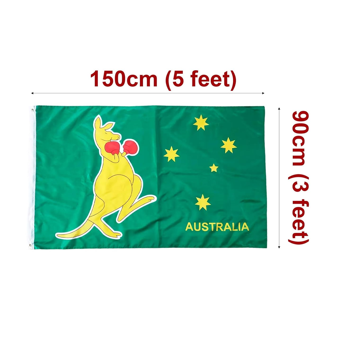 Australian Boxing Kangaroo Eureka Stockade Southern Cross Flag Australia Large, 3 X 5 Ft (90 X 150 Cm) 3 Pcs, Flags Aussie OZ AU National Day Banner Symbol Polyester Double Sides Feet UV Resistant image number 1