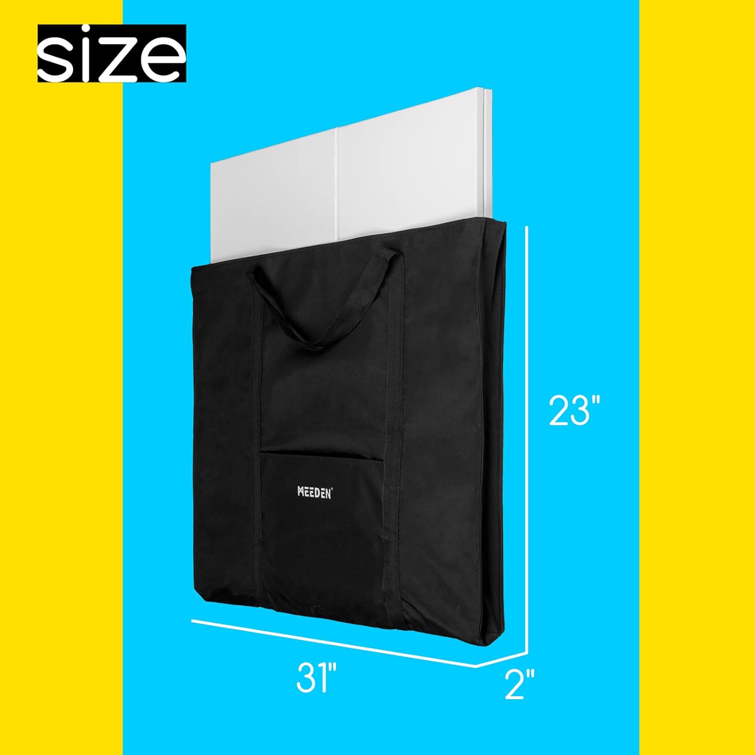 MEEDEN Art Portfolio Case 23" X 31", Artist Portfolio Carry Shoulder Bag Case Drawing Board Tote Bag, Waterproof 600D Oxford Cloth Large Art Storage Bags for Artworks, Folding Easel, Canvas, Poster image number 5