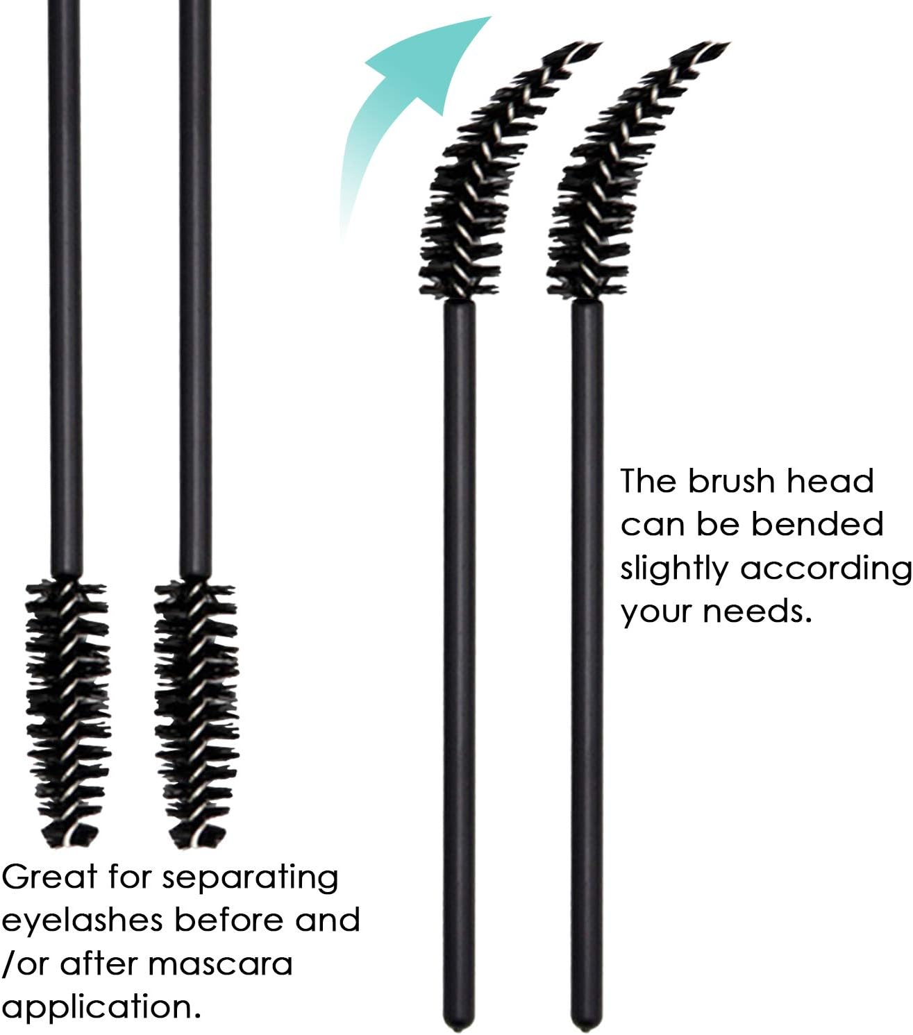300 Pcs Disposable Mascara Wand Eyelash Brush for Eyelash Extension Supplies - Black image number 4