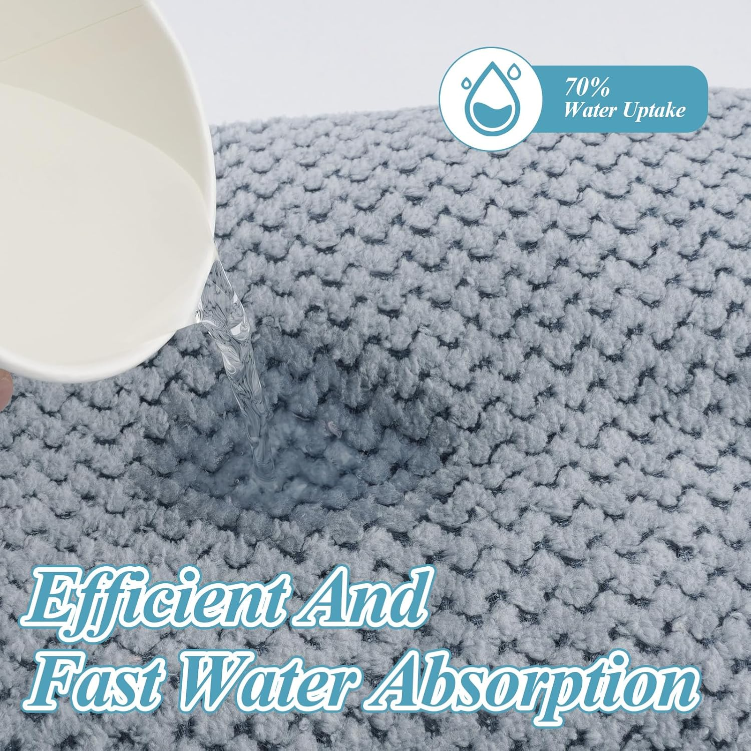 Pack of 2 Microfibre Hair Towels, 100 X 60 Cm, Hair Turban with Elastic Band, Microfibre Towel Hair, Quick Drying, Hair Turban Microfibre for Long Hair, Curly Hair, Thick (Grey) image number 3