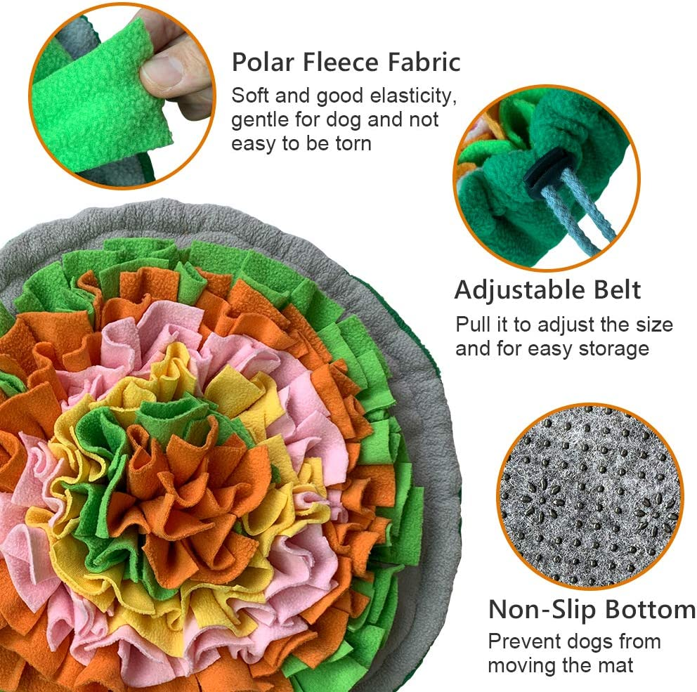 SCHITEC Snuffle Mat for Dogs, Interactive Foraging Puzzle Blanket, Nosework Feeding Bowl Sniffing Pad for Cats Puppies Small Medium Pets image number 3