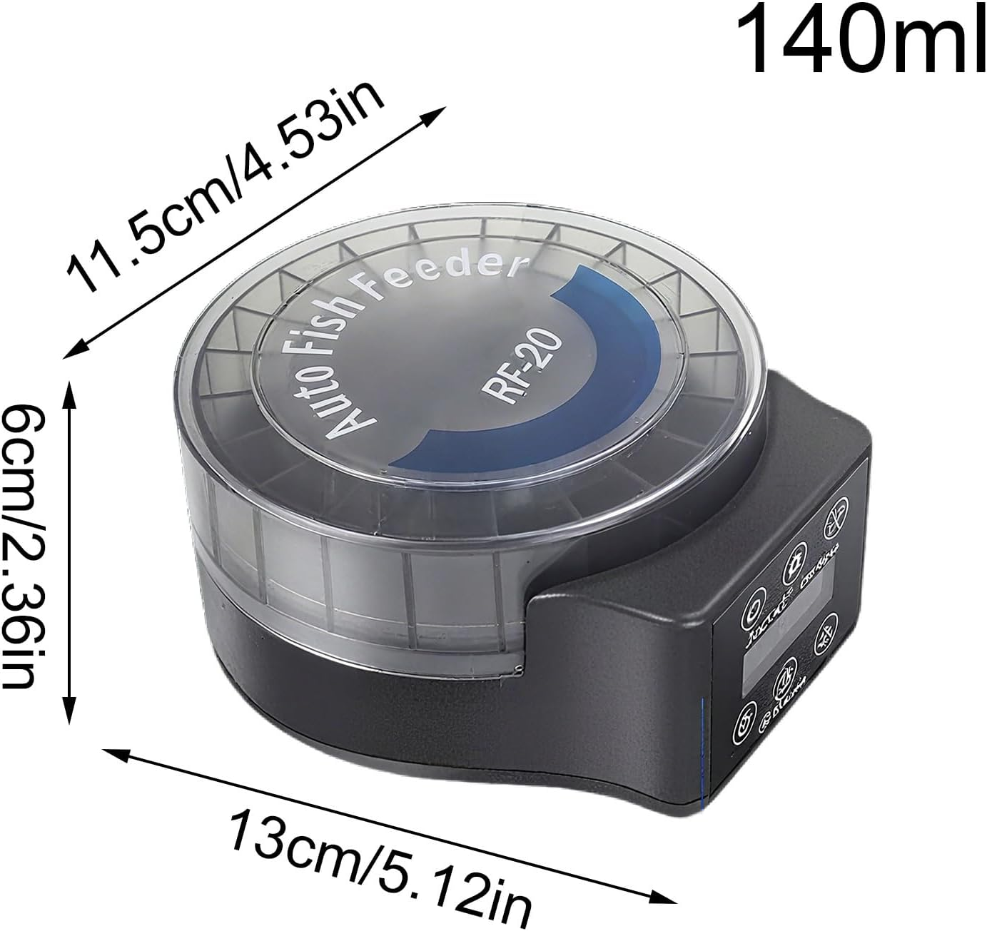 Fish Tank Feeder Automatic with 6-Level Adjustment | Automatic Shrimp Feeder | 140Ml Programmable Feeding Timer Tank Aquarium for Desktop Office Home Axolotl Frog Shrimp