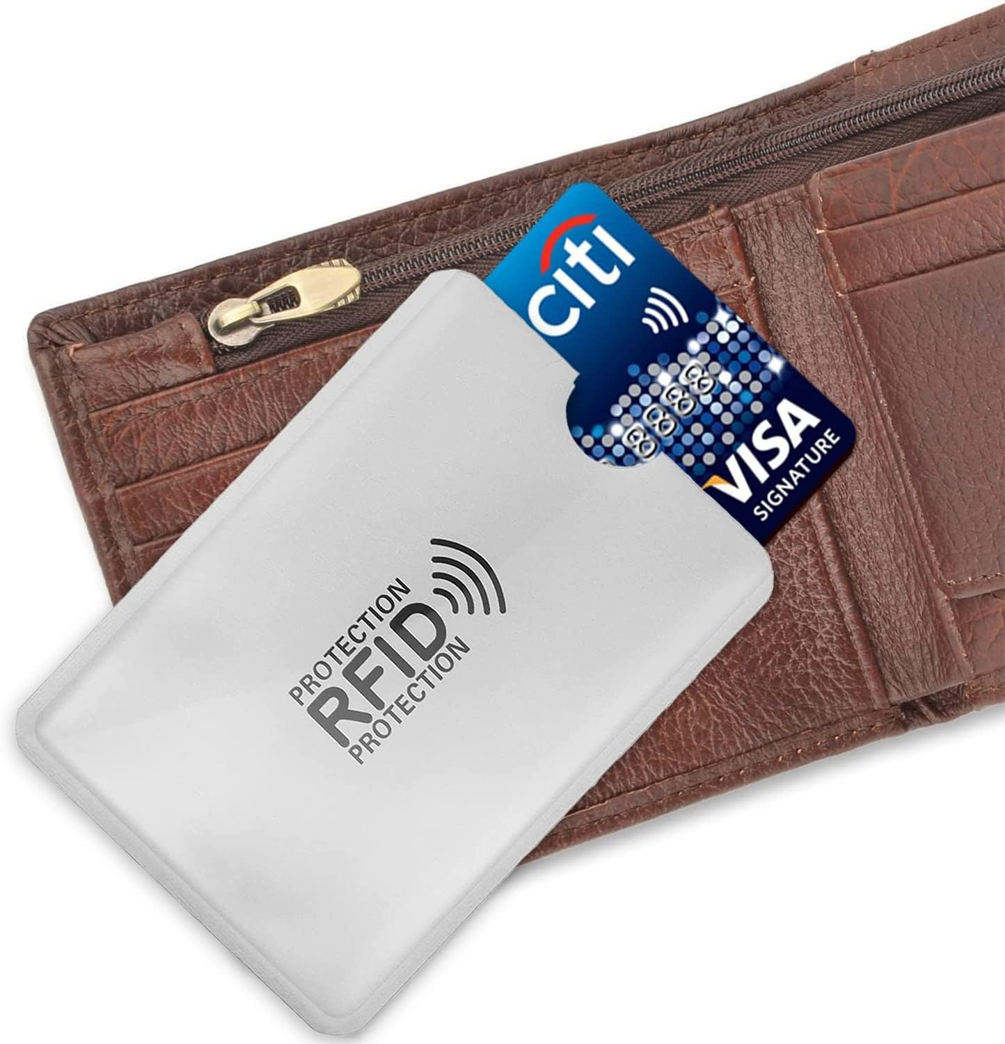 13 Pcs RFID Blocking Sleeves Envelopes Card Holder, 9 Blocking Credit Card Sleeves & 4 Passport Security Holders Suit Set RFID Identity Card Protector for Women Men image number 1