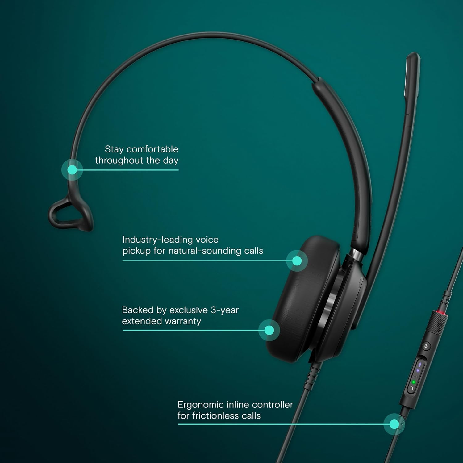 EPOS Impact 730 Professional Wired Office Headset with Noise Cancelling Microphone, USB-C Connectivity and Lightweight Design for All-Day Comfort image number 1