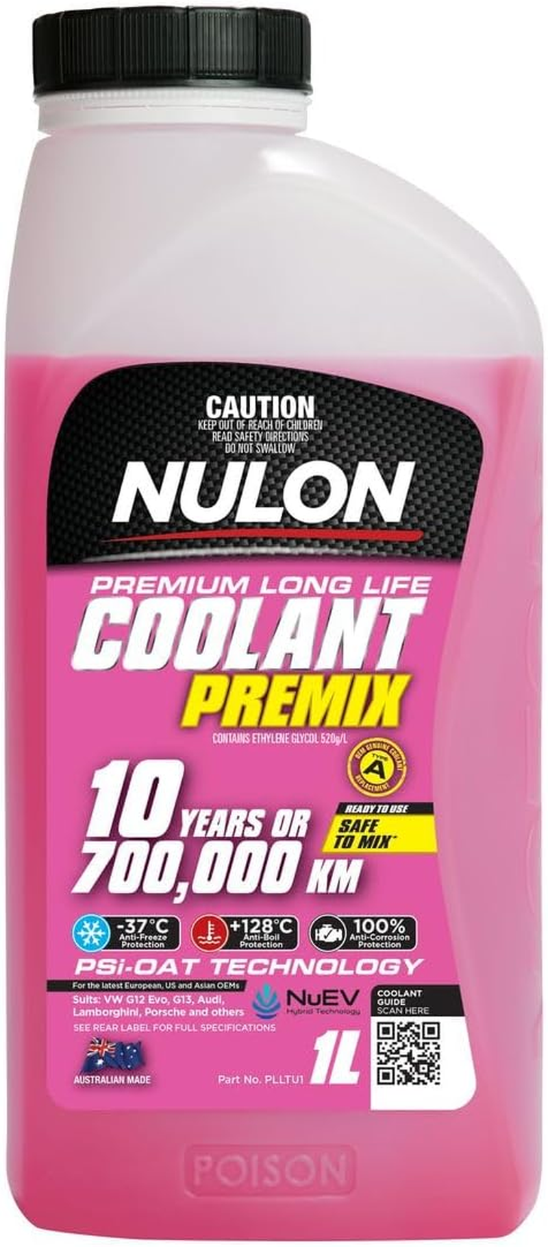 Nulon Pink Premium Long Life Coolant Premix 1L PLLTU1 image number 1