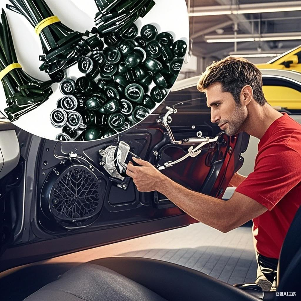 120 Pieces Cable Tie Buckle Set, Uv-Resistant Nylon, Self-Locking Wire Holders, Nylon Universal Cable Tie Buckle, Universal Push Mount Zip Tie Holders,Plastic Cable Ties Tool Fasteners Car Body image number 3