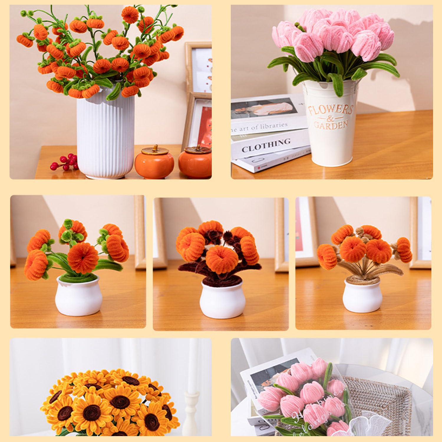 Shengsenfu 200 PCS Thick Pipe Cleaners for Crafts, Fuzzy Chenille Stems in 10 Pastel Colors, Assorted Colored Art Supplies for Kids & Adults, Creative Decorations, Handmade Projects (Bright Colors) - Bright Colors image number 4