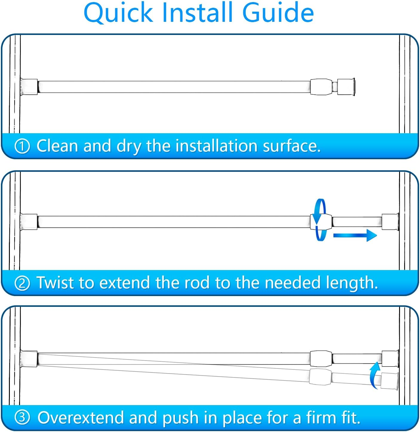 RV Small Tension Rods 12 to 19.5 Inch Adjustable Bars for Camper Refrigerator, Kitchen, Cupboard, Closet, and Cabinet, White- 6 Packs image number 1